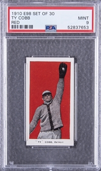 1910 E98 "Set of 30" Ty Cobb, Red – PSA MINT 9